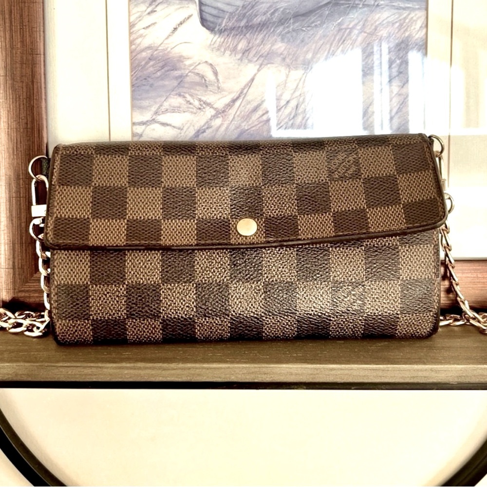Louis Vuitton Damier Sarah Wallet on a chain